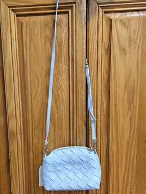 Woven Light Blue Crossbody Bag for Women